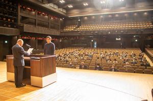 令和7年度長門市民生児童委員委嘱状伝達式・退任式の様子