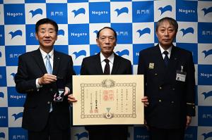 40年間にわたり消防団として活動された森さんが秋の叙勲を受章されました