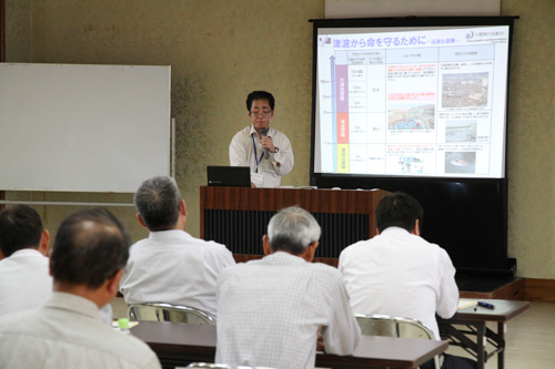 下関地方気象台の石橋地震津波防災官による特別講話