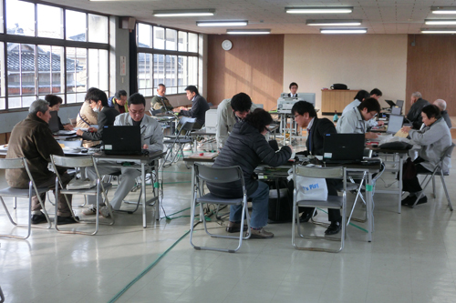 確定申告初日。仙崎会場のようす