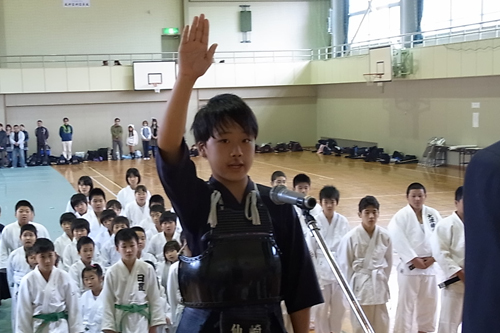選手宣誓のようす