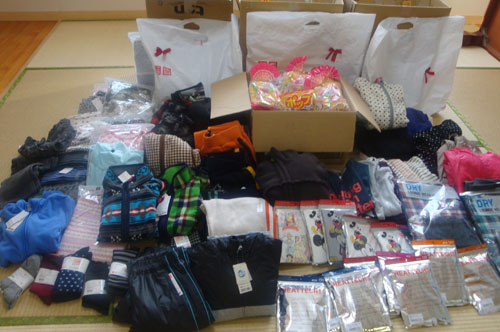 送られてきた支援品