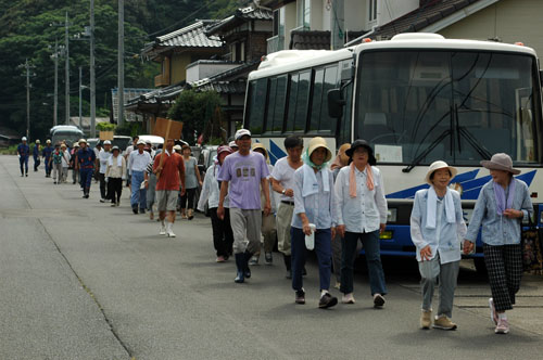 避難訓練のようす