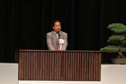 引受け市としてあいさつする大西市長