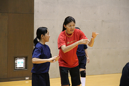 杉山選手から直接指導を受ける