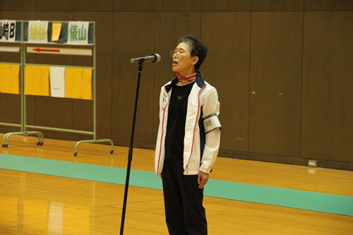 あいさつする森本長門市連合婦人会会長