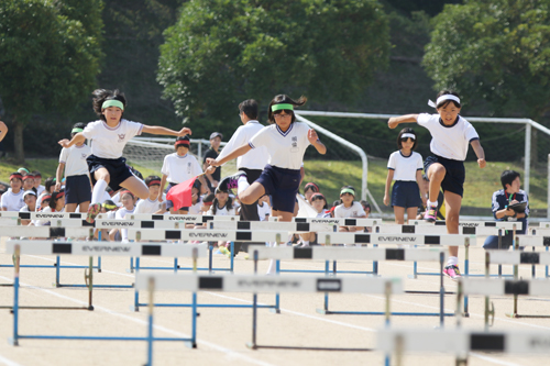 60m女子ハードルのようす