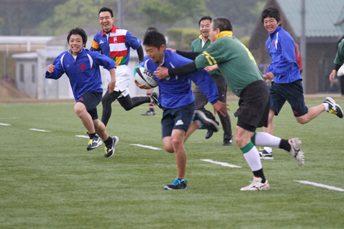 試合中にも笑顔がこぼれる