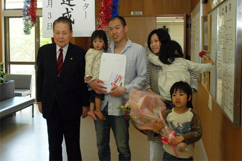市長と記念撮影