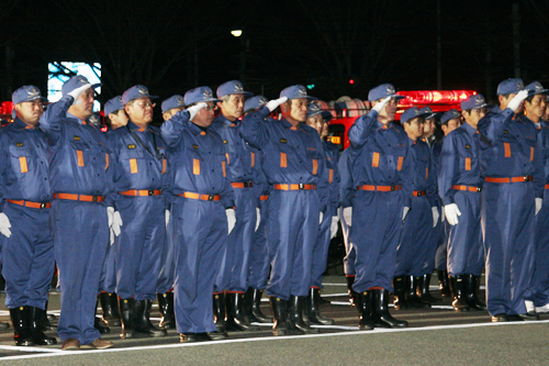 激励会に集った消防団員