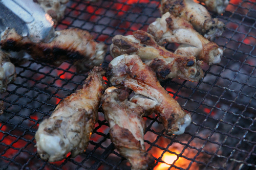 無料試食で提供された長州黒かしわ