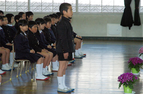 在校生を代表して歓迎のことばを贈る中野大輔くん