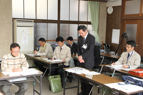 長門土木建築事務所の山本所長があいさつ