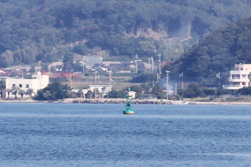 海に浮かぶ灯浮標