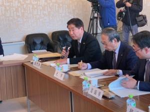 市長会での市長発言の様子