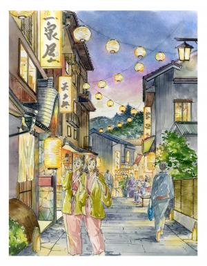 拠点エリアのイメージ（俵山温泉街メインストリート）