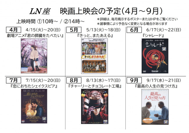 上映の予定