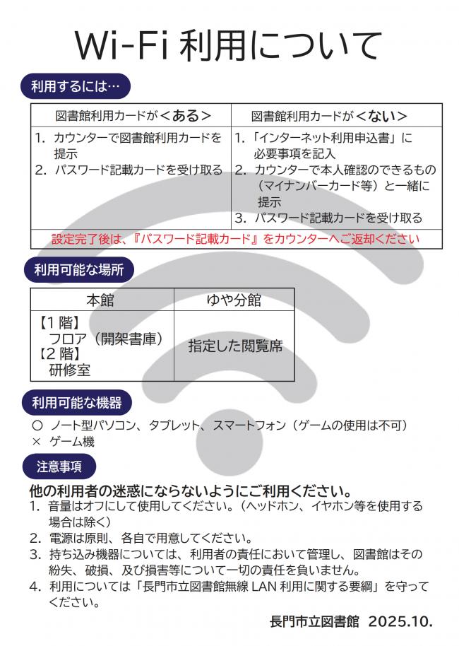 Wi-Fi利用について