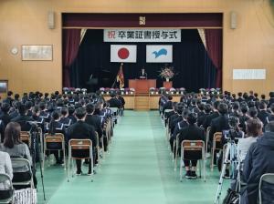 中学校卒業式会場全体