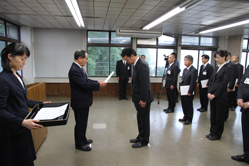 幹部職員辞令交付