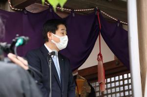 長門湯本温泉祭りの神事のようす
