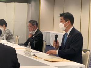 市長会での市長発言の様子