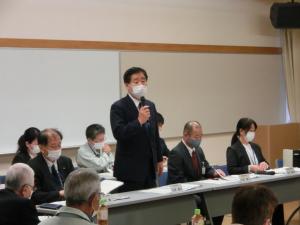 市長挨拶の様子（日置