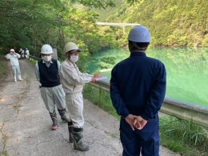 ため池パトロールの様子