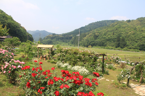 俵山の里山の風景に溶け込むようにつくられている