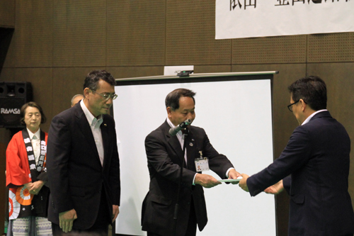 山陰道長門・下関期成同盟会、俵山温泉女将の会などから要望書の提出