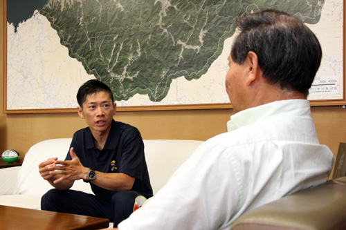 長門市は景色も道路もよく、サイクリングには適していると語る白石選手