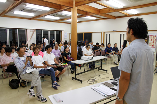 報告会には地区内外から約60人が聴講に訪れた