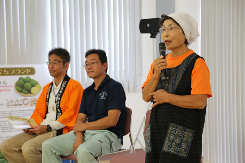 「新鮮な食材を生かした今日の料理はどれもおすすめ」と山口県漁協長門女性部の津室部長