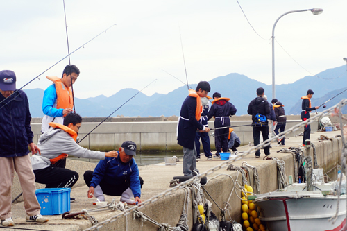 波止場で釣り体験