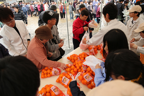 野菜や果樹の販売は多くの人でにぎわう