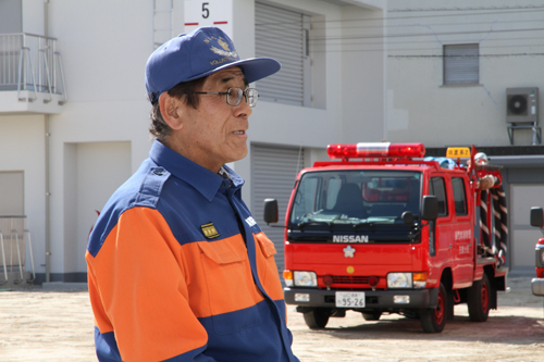 流田団長は「取扱方法を体得し、地域の期待に応えてください」とあいさつ