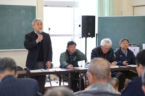 「地区の農地は地区で守る」と深水一男発起人会代表