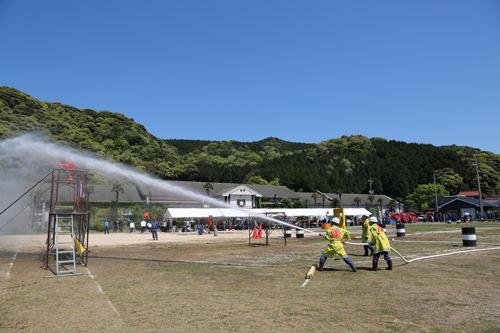 標的を放水で打ち落とす