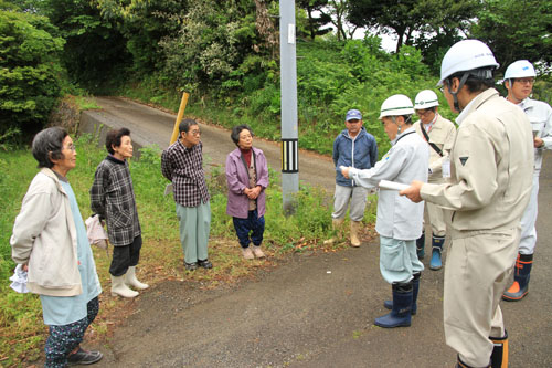 ため池管理者に対し、日頃の管理状況などを聞き取り