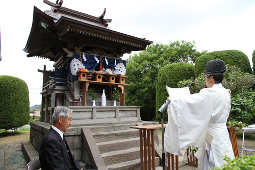 三隅八幡宮の古屋正次宮司による祝詞奏上
