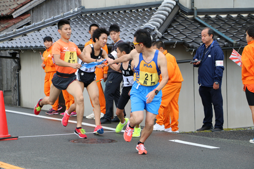 同時にタスキリレー！