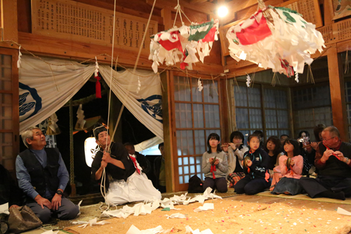 神が天から降りてくることを表す「天蓋」