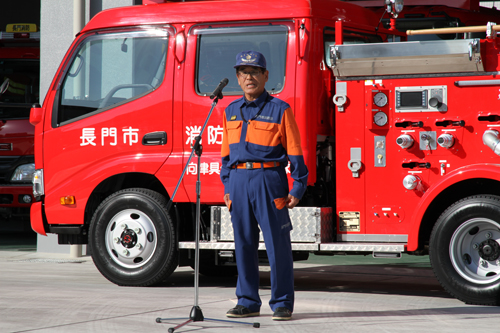 「消防車は日々の手入れが非常に大事。有事の際はしっかり活用を」と流田団長