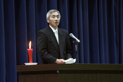 「今日の志を実行に生かしてほしい」と本田校長