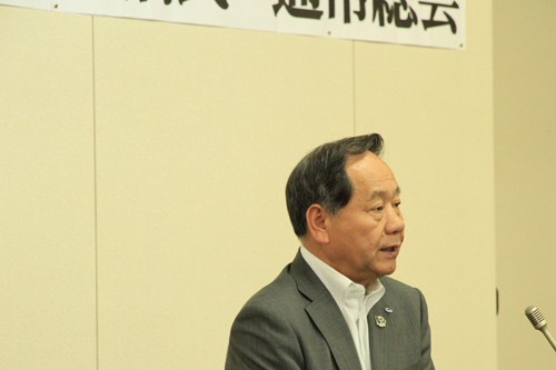 会長である大西市長は、犯罪のなく市民が安心して暮らせるよう願うと述べた