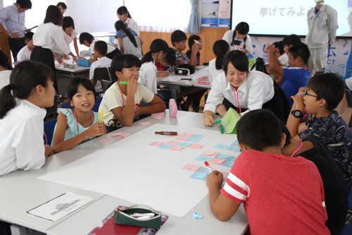 付箋に感じたことを書き出し、意見を集約する