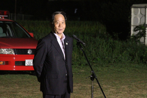 「長門市消防ここにありという姿を見せてほしい」と大西市長