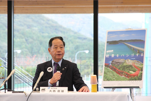 「サイクリングコースなど広域圏でのアウトドアツーリズムに取り組みたい」と大西市長