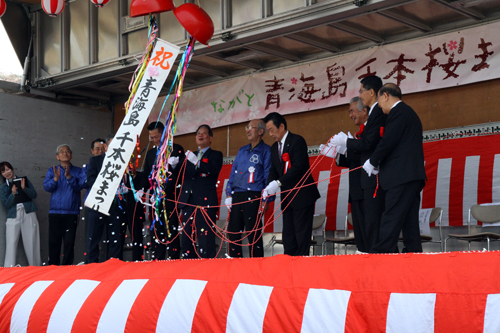 絶好のお花見日和の中で祭りが開催