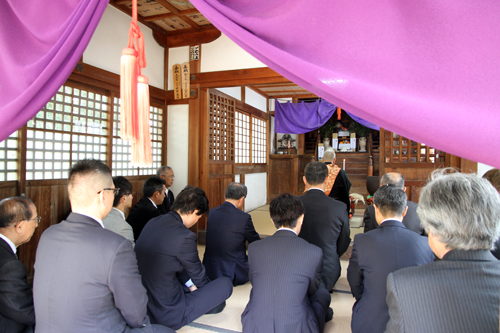 住吉神社では関係者が湯本温泉の発展を祈願